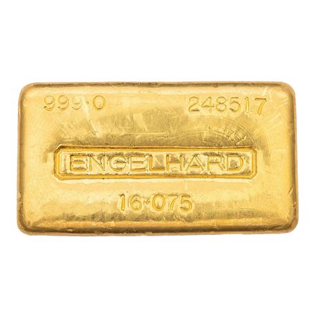 Rare Weight 1/2 Kilo (16.075 oz) Engelhard Gold Bar