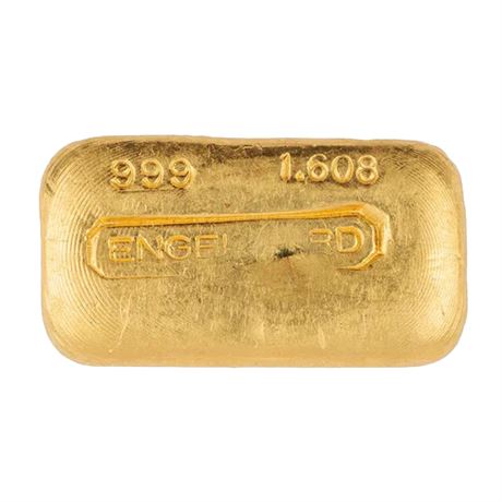 Ultra Rare 50 Gram Engelhard Gold Bar with Foundry Mark